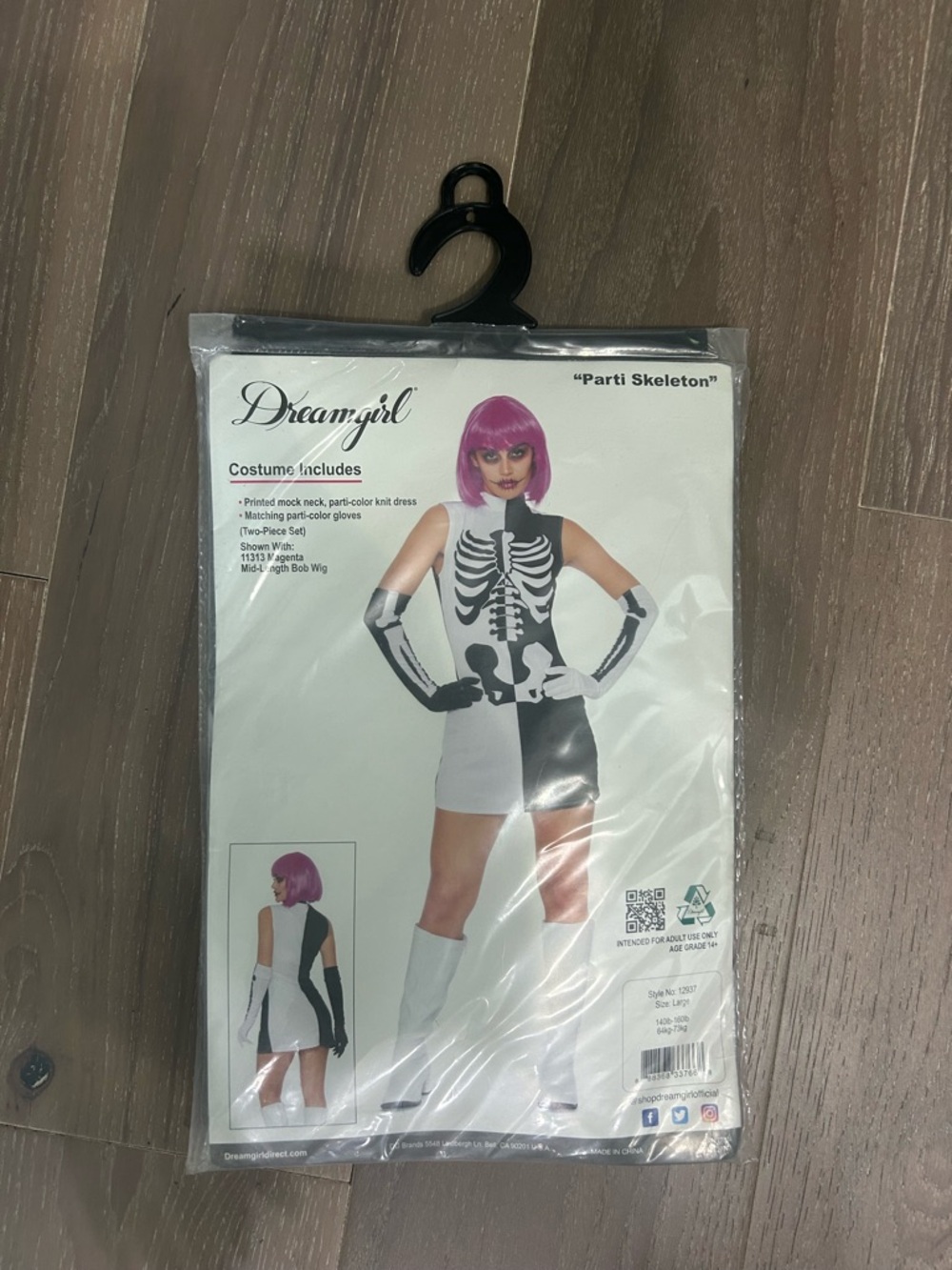 Dream girl Parti Skeleton Retro costume. NWT large (39) - Picture 3 of 4
